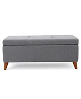 Upholstered Storage Ottoman Bench with Lift-Top, Padded Seat, and Hidden Compartment for Living Room or Office-The Pop Home