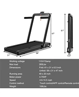 4.75HP 2 In 1 Folding Treadmill with Remote App Control-Black