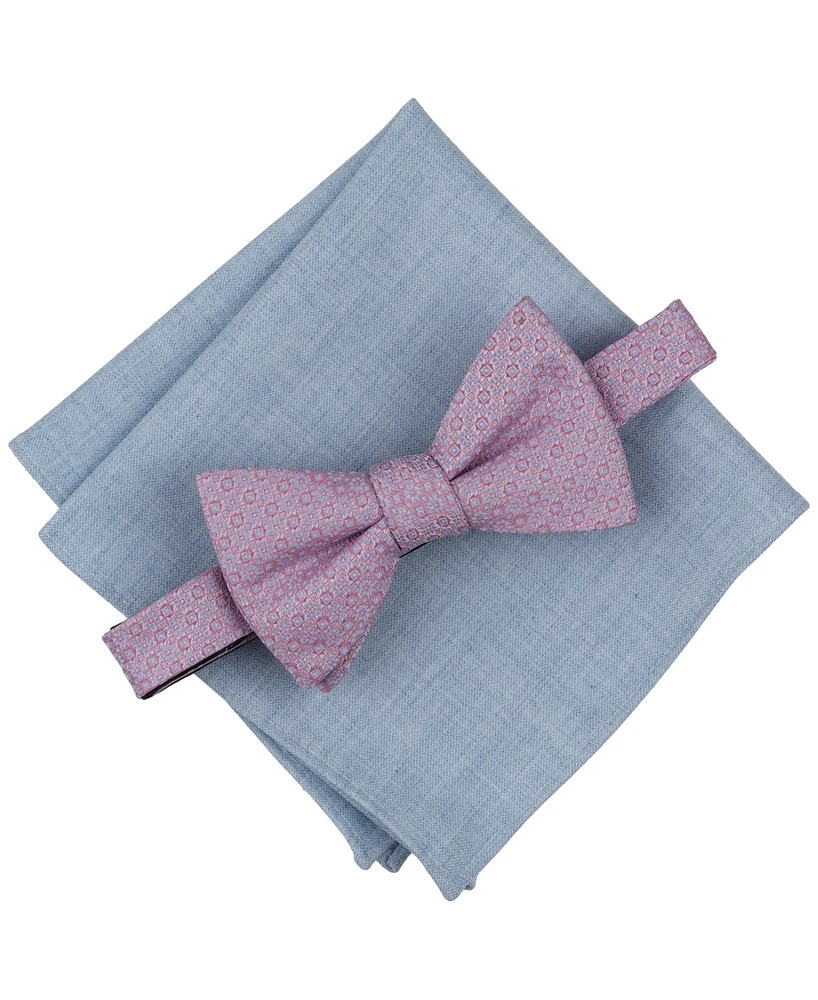Bar Iii Men's Medallion Bow Tie & Solid Pocket Square Set, Exclusively at Macy's