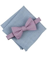 Bar Iii Men's Medallion Bow Tie & Solid Pocket Square Set, Exclusively at Macy's