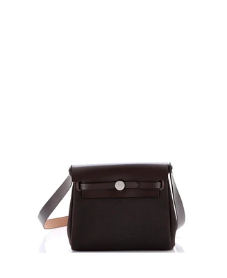 Pre-Owned Hermes 20 Herbag Zip Toile and Leather