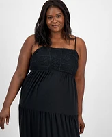 Derek Heart Trendy Plus Lace Trim Sleeveless Maxi Dress