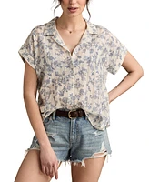 Lucky Brand Women's Cotton Textured Short-Sleeve Shirt