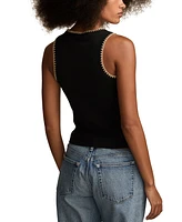 Lucky Brand Women's Crochet-Trim Crewneck Tank Top