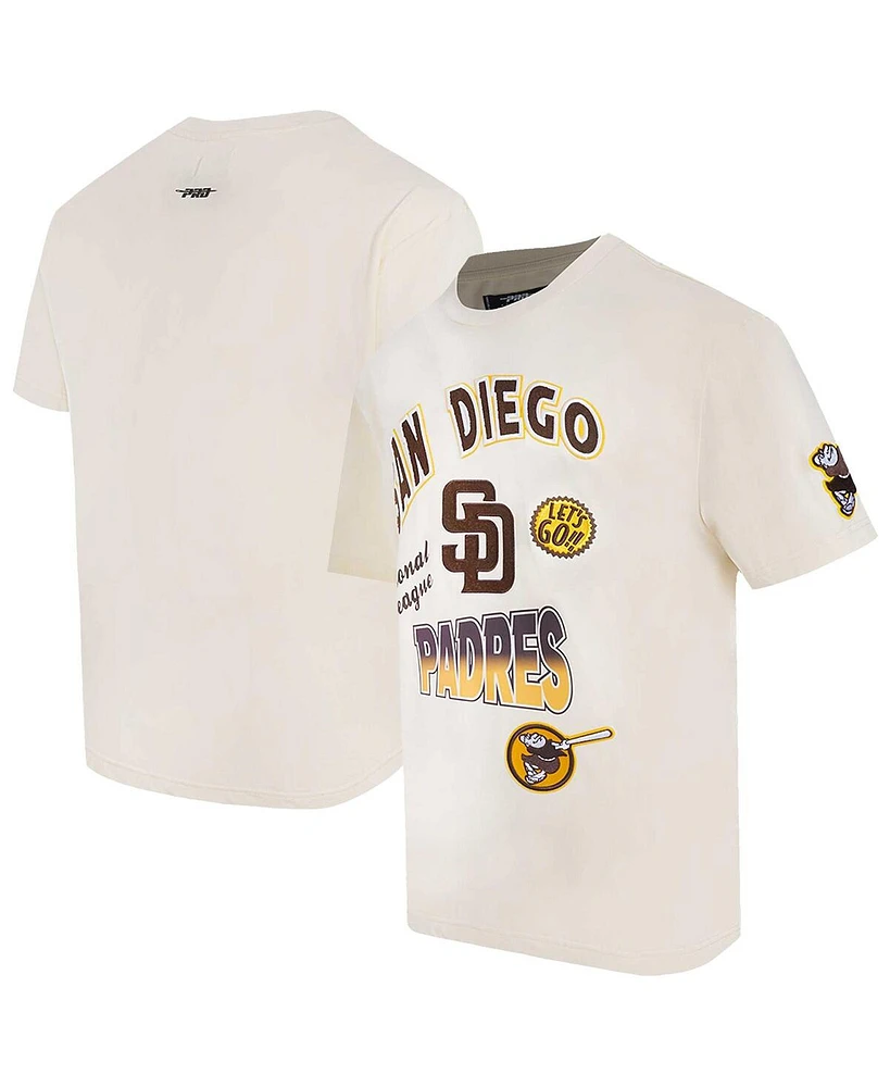 Pro Standard Men's Cream San Diego Padres Turn It Up Dropped Shoulder T-Shirt