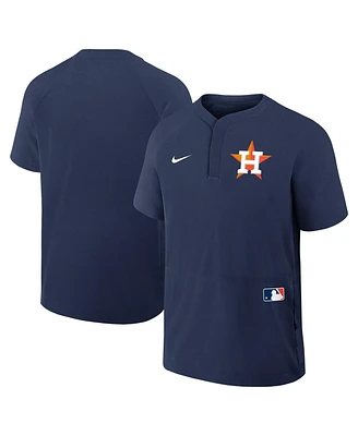 Nike Men's Navy Houston Astros Authentic Collection Raglan Short Sleeve Windshirt