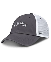Nike Men's Gray New York Yankees Wordmark Club Adjustable Trucker Hat