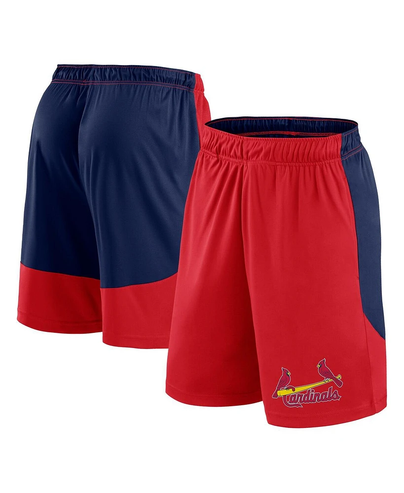 Fanatics Men's Red/Navy St. Louis Cardinals Launch Polyester Shorts