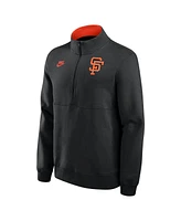 Nike Men's Black San Francisco Giants Cooperstown Collection Fleece Half-Zip Pullover Sweatshirt