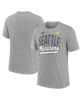 Nike Men's Heather Gray Seattle Mariners Cooperstown Collection Retro Tri-Blend T-Shirt