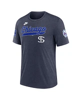 Nike Men's Heather Navy Chicago White Sox Cooperstown Collection Eras Tri-Blend T-Shirt