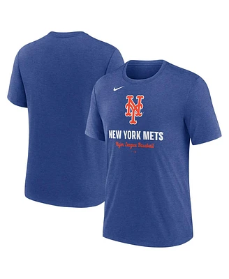 Nike Men's Heather Royal New York Mets Logo Tri-Blend T-Shirt
