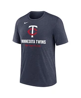 Nike Men's Heather Navy Minnesota Twins Logo Tri-Blend T-Shirt