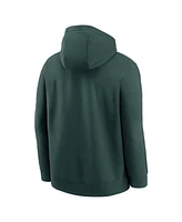 Nike Men's Green Athletics Logo Club Fleece Pullover Hoodie