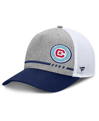 Fanatics Men's Heather Gray Chicago Fire Low Block Trucker Adjustable Hat