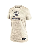 Nike Women's Cream Los Angeles Dodgers Authentic Collection City Connect Velocity Performance T-Shirt