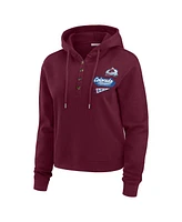 Wear By Erin Andrews Women's Burgundy Colorado Avalanche Waffle-Knit Pullover Hoodie