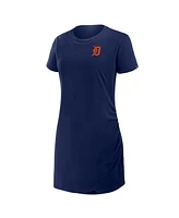 Fanatics Women's Navy Detroit Tigers Relaxed fit Drape T-Shirt Dress