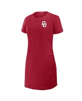 Fanatics Women's Crimson Oklahoma Sooners Relaxed fit Drape T-Shirt Dress