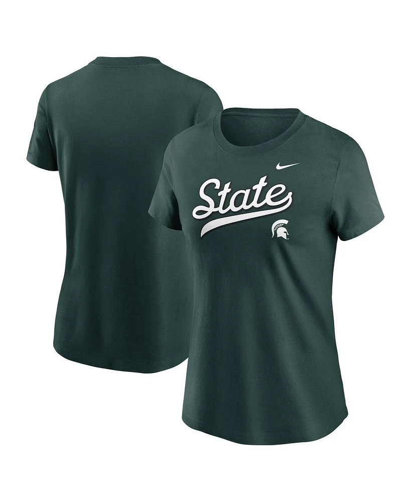 Nike Women's Green Michigan State Spartans Local Script T-Shirt