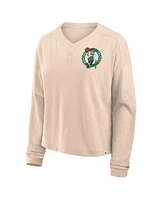 Fanatics Women's Natural Boston Celtics Boxed Out Drop Fashion Long Sleeve T-Shirt