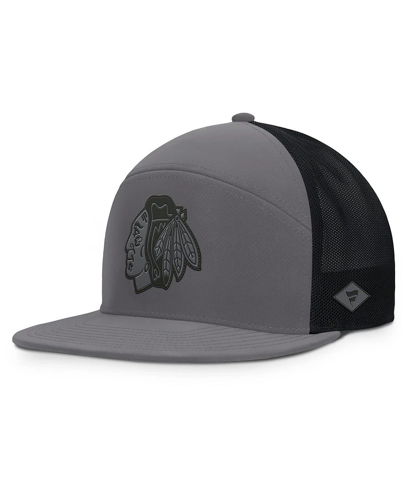 Fanatics Men's Charcoal Chicago Blackhawks Fairweather Adjustable Hat