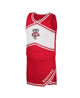 Colosseum Big Girls 2-Piece Red Wisconsin Badgers Cheerleader Top and Skirt Set