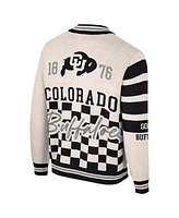 Colosseum Women's Cream Colorado Buffaloes Jacquard Full-Zip Sweater