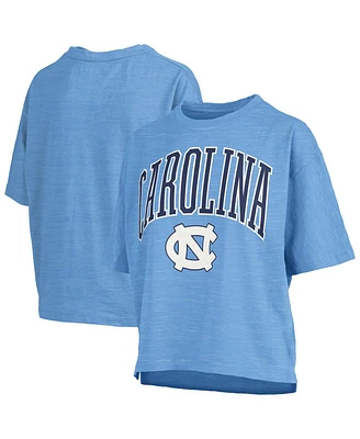 Pressbox Women's Carolina Blue North Tar Heels Nelson Arch Over Logo Waist Length Oversized Slub T-Shirt