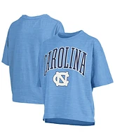 Pressbox Women's Carolina Blue North Tar Heels Nelson Arch Over Logo Waist Length Oversized Slub T-Shirt