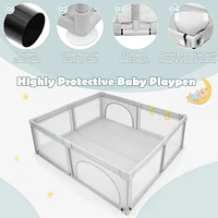 Costway Baby Playpen Large Safety Play Center Yard w/ 50 Ocean Balls