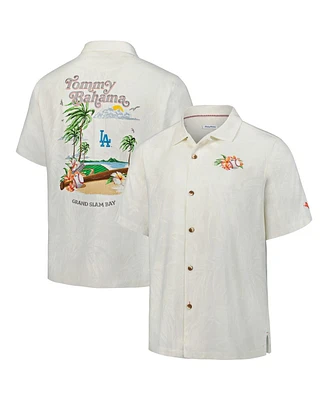 Tommy Bahama Men's White Los Angeles Dodgers Grand Slam Bay Camp Button-Up Shirt