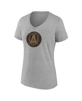 Fanatics Women's Steel Atlanta United Fc Logo V-Neck T-Shirt
