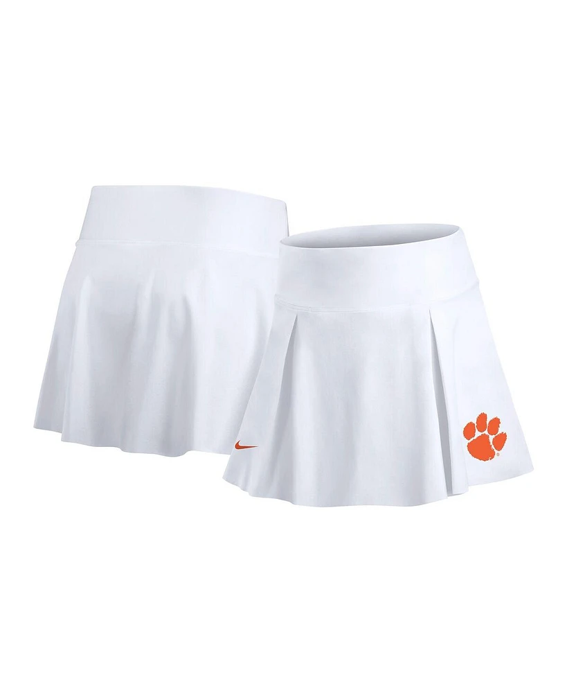 Nike Women's White Clemson Tigers Tennis Skirt with Shorts