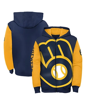 Outerstuff Toddler Navy Milwaukee Brewers Postcard Full-Zip Hoodie