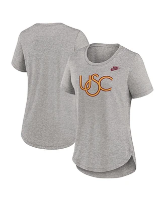 Nike Women's Heather Gray Usc Trojans Legacy Tri-Blend T-Shirt