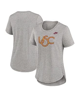 Nike Women's Heather Gray Usc Trojans Legacy Tri-Blend T-Shirt