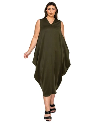L I V D Plus Clover Sleeveless Bubble Hem Dress