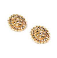 Sohi Women's Gold-Plated Stone Stud Earrings