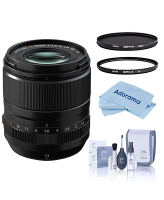 Fujifilm Xf 33mm f/1.4 R Lm Wr Lens, Black, Bundle with Hoya 58mm Uv and Cpl Filters