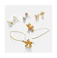 Sohi Women's Floral Drop Earrings Set