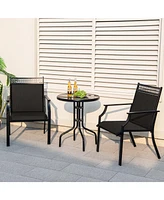 Patio Chairs Set of 2 with All Weather Breathable Fabric