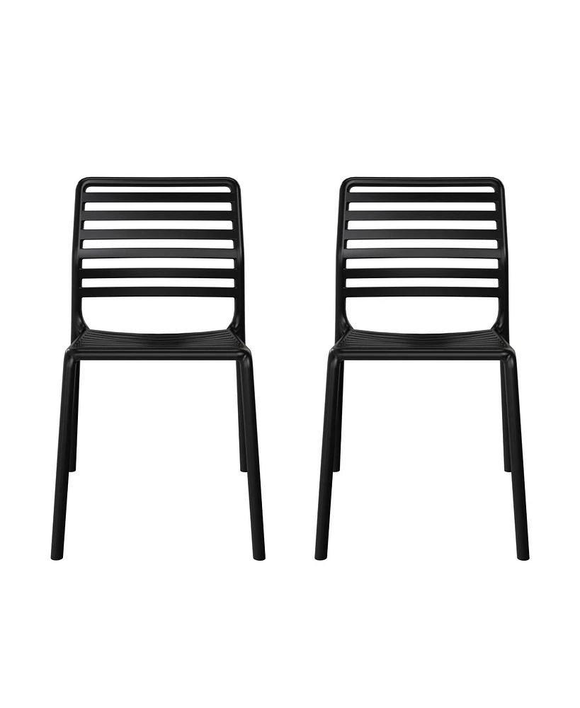 Outdoor Stackable Polypropylene Plastic Resin Dining Side Chairs (Set of 2)