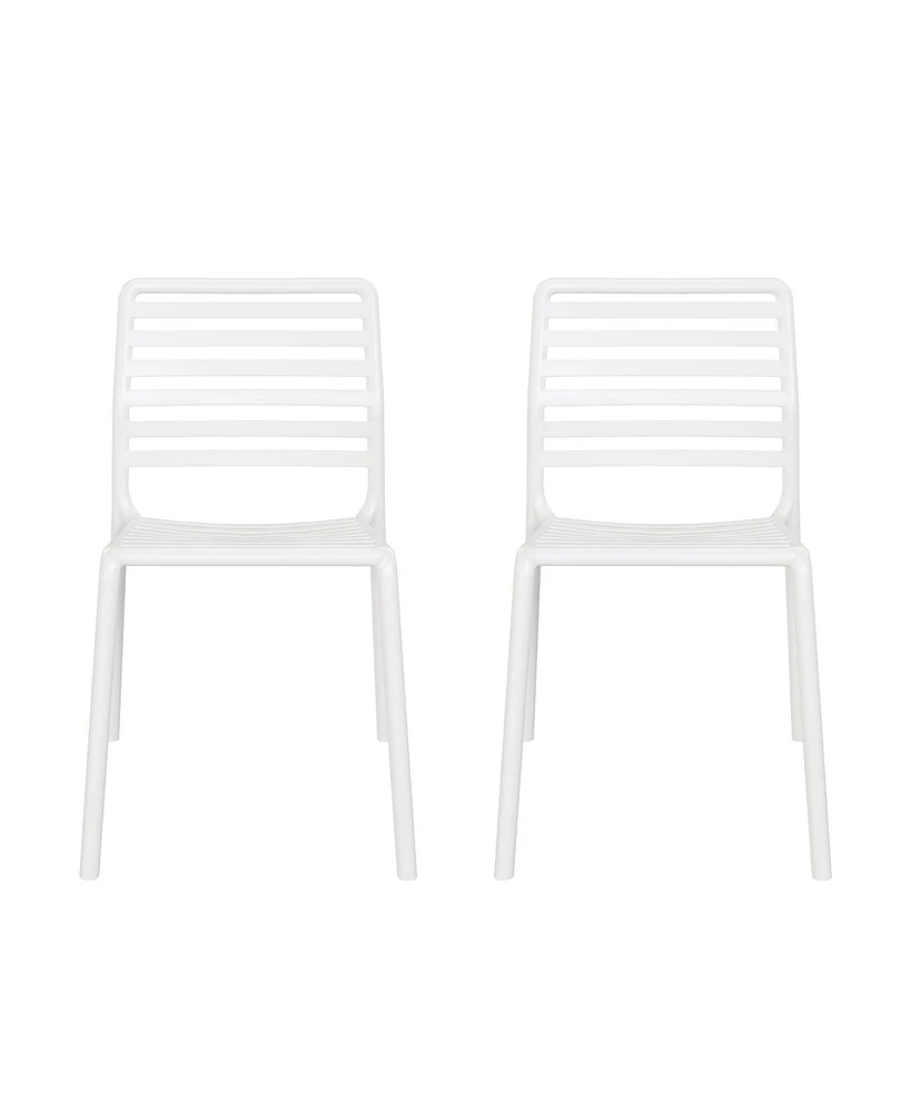 Outdoor Stackable Polypropylene Plastic Resin Dining Side Chairs (Set of 2)