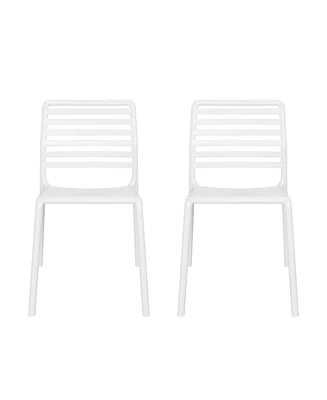 Outdoor Stackable Polypropylene Plastic Resin Dining Side Chairs (Set of 2)