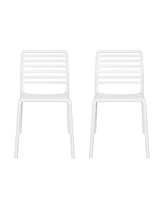 Outdoor Stackable Polypropylene Plastic Resin Dining Side Chairs (Set of 2)
