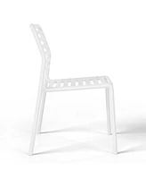 Outdoor Stackable Polypropylene Plastic Resin Dining Side Chairs (Set of 2)