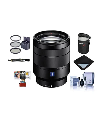 Sony Vario-Tessar T Fe 24-70mm f/4 Za Oss Lens for Sony E, Bundle with 67mm Filter Kit, Lens Wrap, Cleaning Kit, Lens Case, Lens Cleaner, Mac Software
