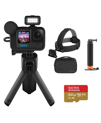 GoPro GoPro HERO12 Black Creator Edition Camera Bundle: GoPro Adventure Kit 3.0 with The Handler & Head Strap, 64GB Memory Card with Adapter Emmy-Winn