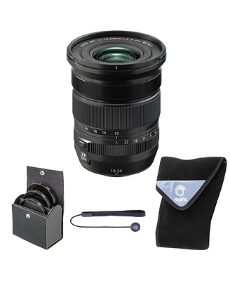 Fujifilm Xf 10-24mm f/4 R Ois Wr Lens, Bundle with 72mm Digital Essentials Filter Kit and 19x19" Lens Wrap